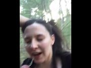 Preview 6 of 19 yo girl gets her face and throat fucked in the forest