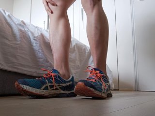 That guy comes home and removes his trainers and socks