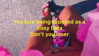 Sissy Public Humiliation While Walking Around Half Naked In The Streets