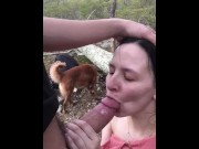 Preview 6 of girl gets face fucked in the forest while getting smacked around