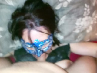 Deep_in Frankie's throat, playing in_her hot wet mouth