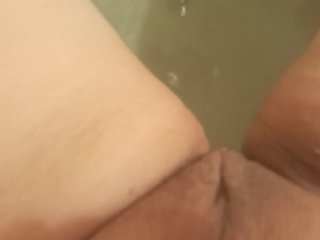 Fucking myself with a big brown dildo in the bath