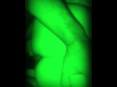 Tiny MILF takes 9 inch fatboy cocksleeve for first time Night Vision