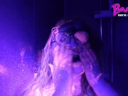 Preview 6 of Neon UV Paint Sploshing! Blacklight Synth Rave Music Video