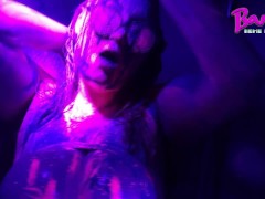 Neon UV Paint Sploshing! Blacklight Synth Rave Music Video