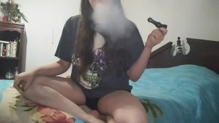 Cute Babe Blowing Clouds - Smoking Fetish - SFW