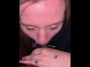 Preview 1 of Beautiful green eyed white girl sucking dick