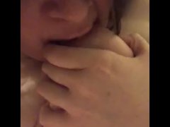 BBW Self Nipple Suck 