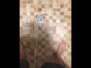 POV cock piss in shower