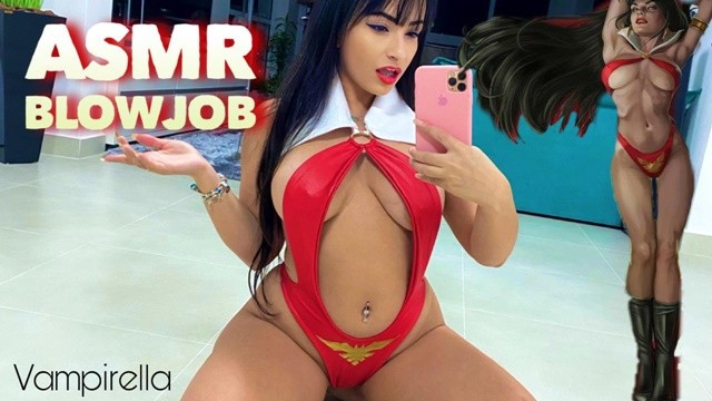 ASMR - ГОРЯЧАЯ НЕБРЕЖНАЯ ГЛУБОКАЯ ГЛОТКА И МИНЕТ ОТ КРАСИВОЙ ВАМПИРЕЛЛЫ