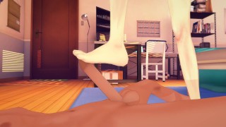 3D Hentai Yu-Gi-Oh Dunkelmagier Mädchen Footjob