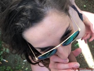 Quarantine ends. Sucking and fucking outdoors