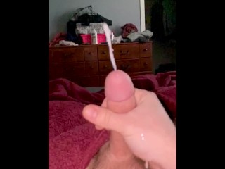 Husband Jerking off to my Pictures- HUGE Slo-mo Cumshot