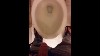 Huge Fat Daddy Dick Taking A Piss with Jeans And Sandals