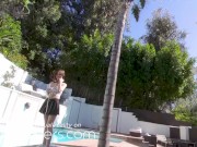 Preview 2 of VR BANGERS NAughty Teen Pool Girl Seducing Boss At Work