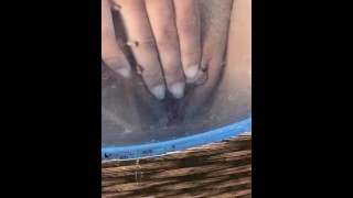 Juicy pussy in the pool