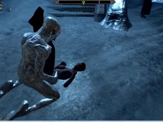 Iron statue hard fuck girl in Skyrim porn game