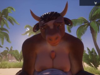 cumshot, cow, wild life furry, wild life tali, point of view