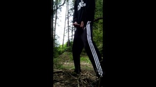 During Quarantine I Was Wanking In My Adidas Outfit In The Woods