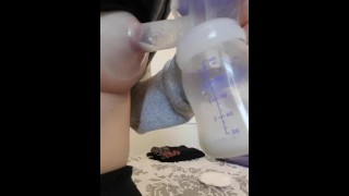 Full breast squirt with milk