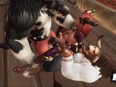 Two monster bulls were fucked by a poor girl on a ship | world warcraft