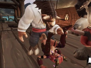 Dos Toros Monstruosos Fueron Folladas Por Una Pobre Chica En un Barco | World Warcraft