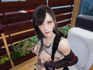 AI Syoujyo FF7 Tifa Pussy Licking Orgasm. Closeup view,POV.