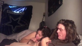 Thick hottie loves sucking my cock