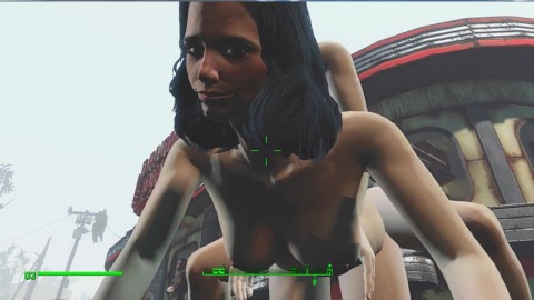 Sexo lésbico no caminho para a vila | Fallout 4 meninas do cofre