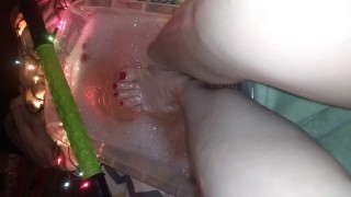 Young Milf MOANS during feet soak and pampering -Feet Fetish 