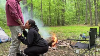 While Camping The Girlfriend Wishes To Fuck