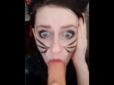 POV: Knockoff catgirl sucks you off and spanks herself just for you