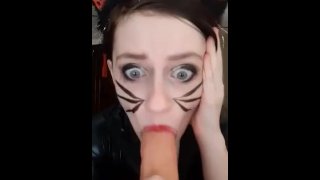 POV Knockoff Catgirl Spanks Herself Exclusively For You And Sucks You Off