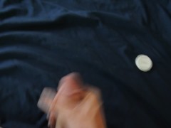 Staining My Bed Sheets with a Massive Cumshot Before a Shower. 