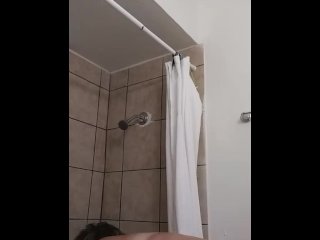 exclusive, late night clean up, boobs floating, vertical video