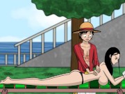 Preview 3 of One Slice Of Lust (One Piece) v1.6 Part 3 Nico Robin Naked Body Taking Sun