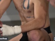 Preview 2 of Mencom - Fit men Dante Colle & Michael DelRay bareback fuck in the gym