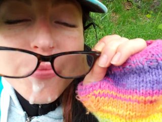 Nerdy Faery Gets A Facial In Public