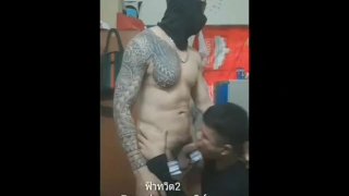 White Tattooed Man Wants To Get Suckered Before Showering
