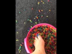 Messy squishy foot play