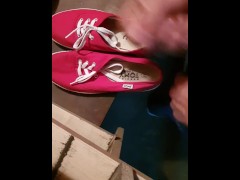 Cum in red shoes