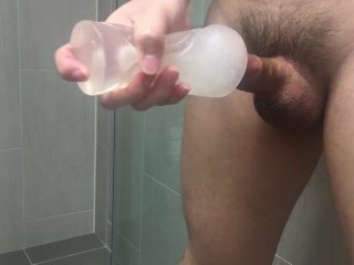 Male waxing, masturbation, male orgasm, handjob