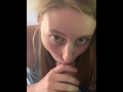 Preview 5 of Pretty young babe blows giant cock to perfection