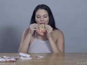 Preview 4 of Porn Stars Eating: Missy Martinez Fondles Fruit Roll-Ups