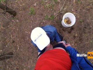 Public blowjob pov in forest,we were nearly caught,outside cumshot mouth