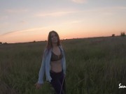 Preview 2 of Blowjob on the airfield from a charming brunette