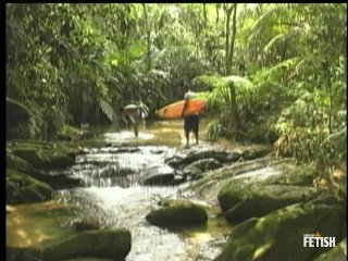 Two horny gays enjoy having anal sex in the middle of the lake