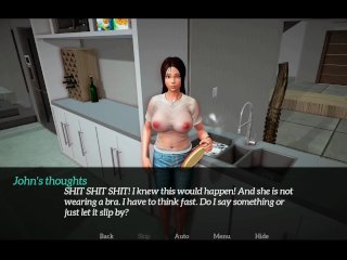 redhead big tits, amateur, visual novel, small tits