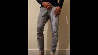 Pissing Guy In White Sweatpants