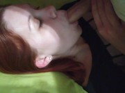 Preview 1 of A young Russian red-haired girl is fucked in the mouth to the throat